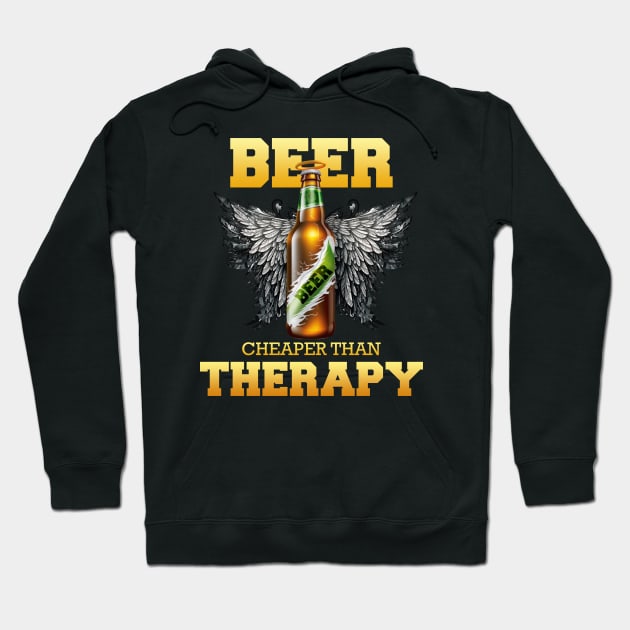 Beer is cheaper than Therapy - Dark version 2 Hoodie by i2studio